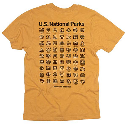 The Landmark Project U.S. National Parks Pocket Tee, Short Sleeve, usnatparksunixssteewpkt