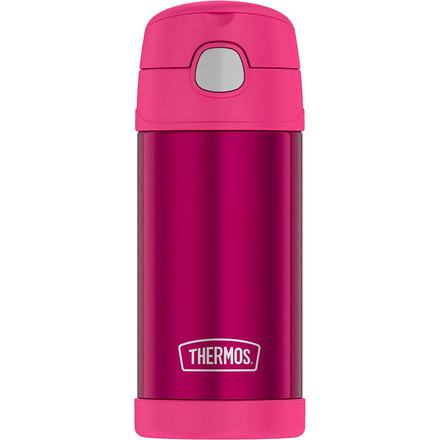 Thermos FUNtainer Stainless Steel Insulated Pink Water Bottle w/Straw - 12oz 79456