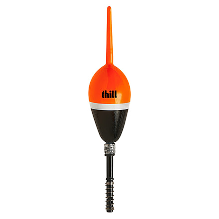 Thill Weighted Float w/UPC 1 1/8in Oval 5-1/2in Spring Black/Fluorescent Orange Top, UWF598
