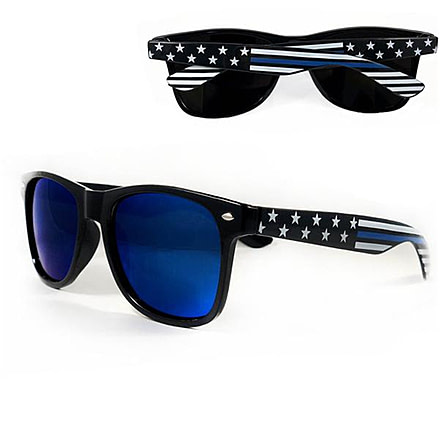 Sunglasses - Thin Blue Line American Flag, Wide Frame