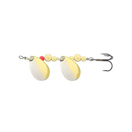 Thomas Fishing Lures Double Spinn In-Line Spinner, 1 3/4in, 1/5 oz, Nickel/Gold, S500NG