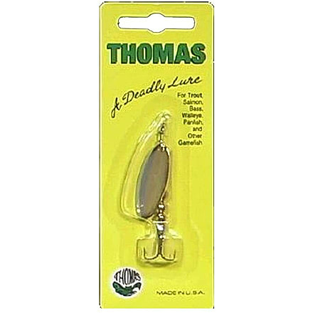 Thomas Fishing Lures E.P. Spinn In-Line Spinner, 1 5/8in, 1/5 oz, Nickel/Gold, R334NG
