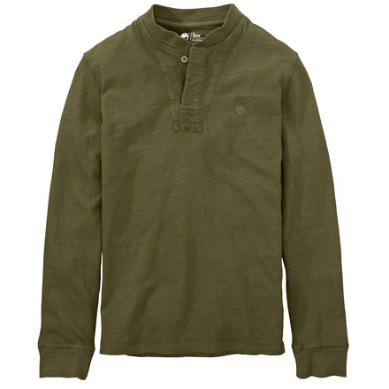 Timberland Great Brook Slub Henley Shirt - Men's-Military Olive-XX-Large