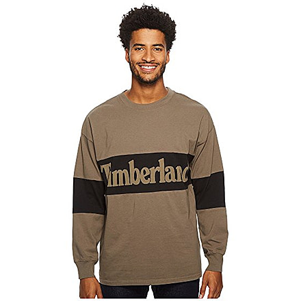 Timberland Men's Warner River Long Sleeve Retro Oversized Tee, Bungee Cord, M, TB0A1MBW037-M