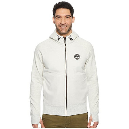 Timberland Men's Weir River Full Zip Mixed Media Hoodie, Micro Chip Heather, L, TB0A1MBBM30-L