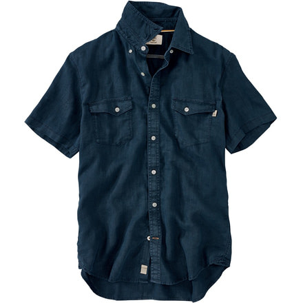 Timberland Mill River Linen Cargo Short Sleeve Shirt - Men's-Dark Sapphire-Large