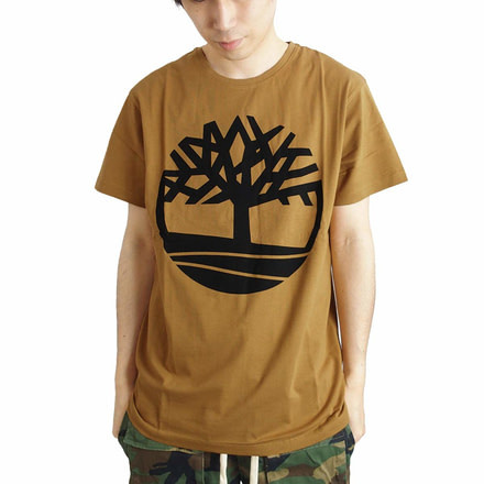 Timberland Short Sleeve Seasonal Logo Tee - Mens, Wheat Boot Tree, 3XL, TB0A1N8YP51-WHT BTR-3XL