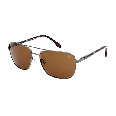 Timberland TB9040 Sunglasses - Shiny Gun Metal Frame Color, Brown Polarized Lens Color