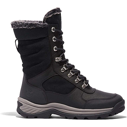 Timberland White Ledge Tall Lace Up Boot - Womens, Jet Black, 9.5, Medium, TB1A2KDR01509500M