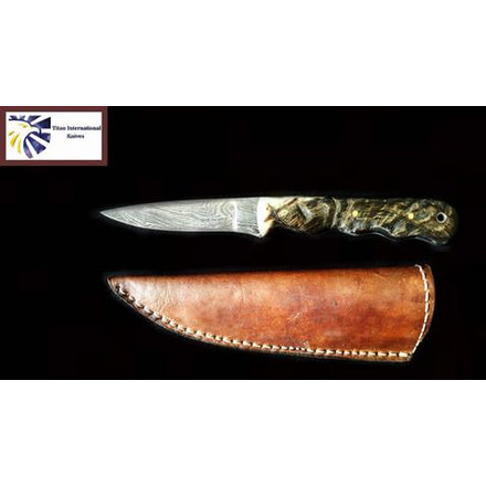 Titan Damascus Fixed Blade Knife 7.3in TD-101 TD-101