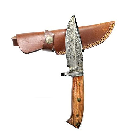 Titan Damascus Knife/Titan/Camp/Hunting Knife/ Rose Wood Handle TD-174, 8.2in TD-174