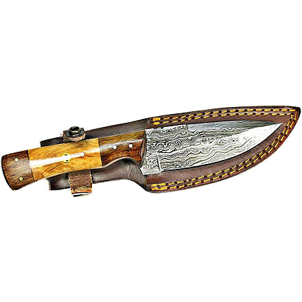 EDEMO Titan Damascus Steel Fixed Knife 8.6in, TD-087, EDEMO1