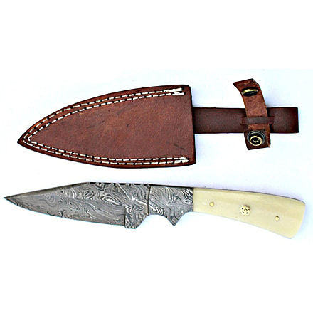 Titan Damascus Steel Hunting 9.5in Knife Camel Bone Handle TD-017, TDK-17