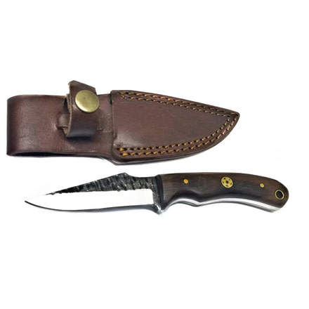 Titan International Knives Custom Forged Carbon Knife w/ Rosewood Grip, 4in Blade, Rose Wood Handle, 8in Overall TC-018