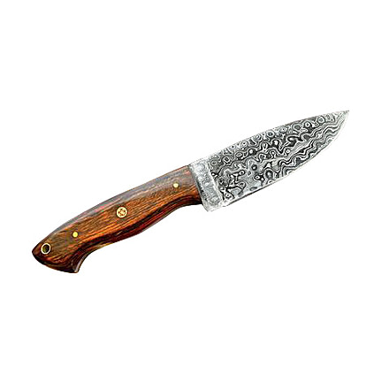 Titan International Knives Damascus 10in Custom Handmade Forged Damascus Steel Hunting Bowie Knife Fixed Blade Diamond Wood Handle w/ Leather Sheath, 8 inch, TDK-226