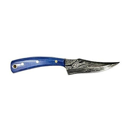 Titan International Knives Damascus Blue Older Timer Design Fixed Blade Skinning Knife, 8 inch, TDK-214