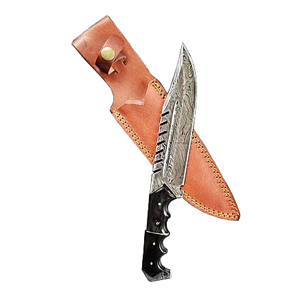 Titan International Knives Damascus Titan Predator Fixed Blade Knife, 8 inch, TDK-236