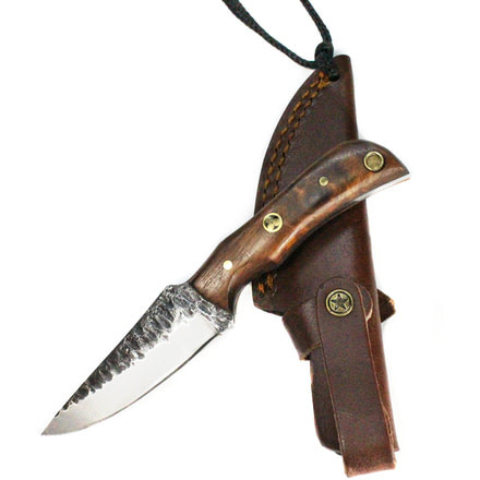 Titan International Knives E3 Carbon 1080 Neck Knife With Forged Scales, Mini Old Timer - Mini Sharp Finger - Rosewood Grip, 3.1in Blade, 6in Overall TC-003