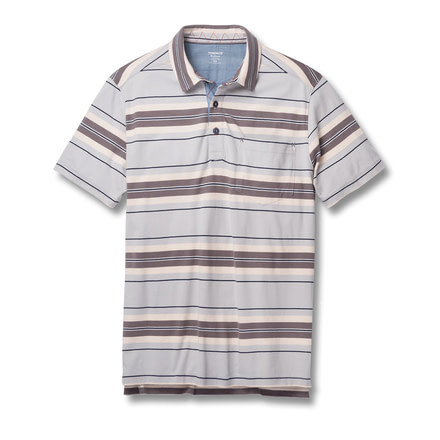 Toad&amp;Co Blackjack Men's Polo Shirt, Smoke Stripe, Large T2002810-093-L