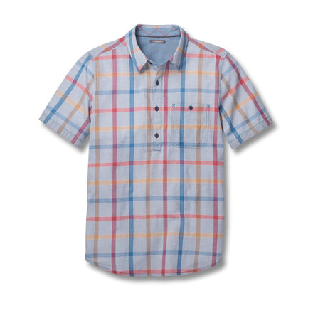 Toad&amp;Co Cuba Libre Men's Short Sleeve Popover Shirt, Bright Indigo, Large T2222800-402-L