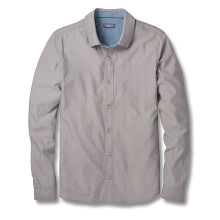 Toad&amp;Co Cutler Mens Long Sleeve Slim Shirt, Smoke, Large T2252801-259-L