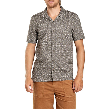 Toad&amp;Co Harbour Short Sleeve Shirt - Mens, Falcon Brown Fish Print, Large, T2002904-241-L