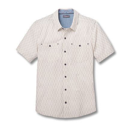 Toad&amp;Co Harris Men's Short Sleeve Slim Shirt, Salt, Large T2222803-199-L