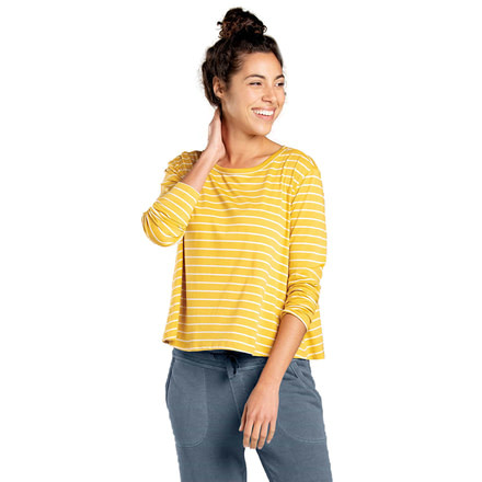 Toad&amp;Co Maisey LS Swing Crew - Womens, Golden Hour Stripe, Small, T1241908-736-S