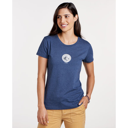 Toad&amp;Co Roar Short Sleeve Womens Graphic Tee, Navy Heather, Extra Small, T1002804-131-XS