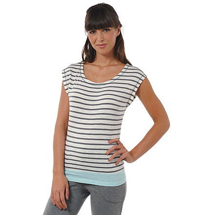 Toad&amp;Co Slubstripe Cap Tee - Women's-Egret Stripe-X-Small