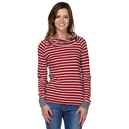 Toad&amp;Co Stripe Out Boat Twist Tee - Women's-Deep Ruby Stripe-Small
