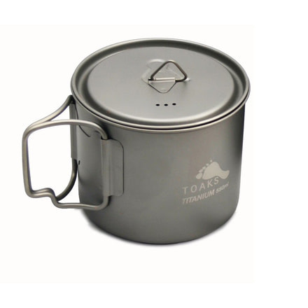 TOAKS LIGHT Titanium 550ml Pot, Grey, POT-550-L