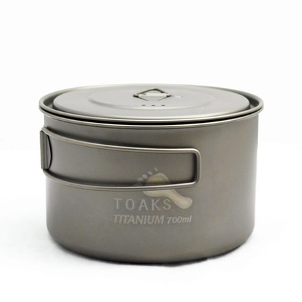 TOAKS LIGHT Titanium 700ml Pot, Grey, POT-700-D115-L