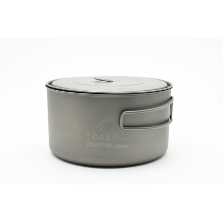 TOAKS Titanium 1350ml Pot, Grey, POT-1350