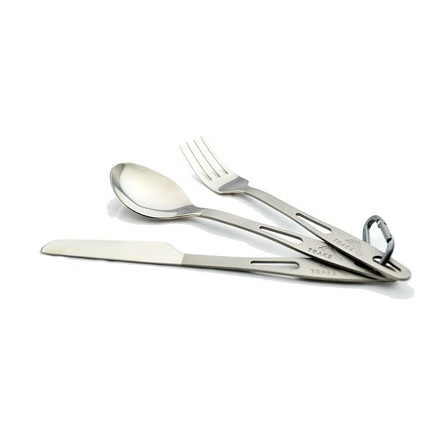 TOAKS Titanium 3-Piece Cutlery Set, Grey, SLV-02