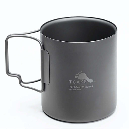 TOAKS Titanium Double-Wall 370ml Cup, Grey, One Size, CUP-370-DW