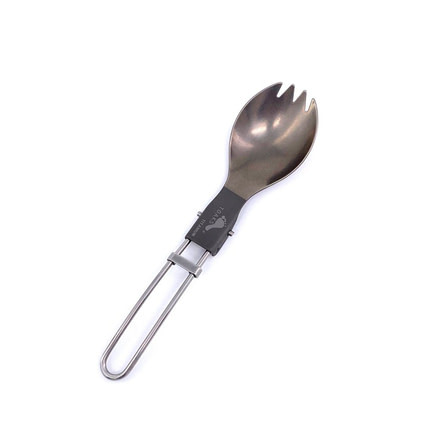 TOAKS Titanium Folding SS Handle Spork, Small, Grey, SLV-16