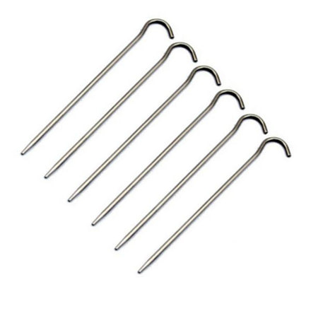 TOAKS Titanium Hook Peg, Pack of 6, Grey, PEG-04