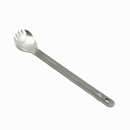 TOAKS Titanium Long Spork w/Polished Bowl, Grey, SLV-14