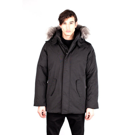 Toboggan Canada Nicky Mid Length Parka, Mens, BLACK/ SILVER, Extra Large, NICKY-BLACK/ SILVER-XL