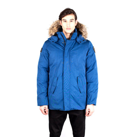 Toboggan Canada Nicky Mid Length Parka, Mens, ROYAL BLUE/ COYOTE, Small, NICKY-ROYAL BLUE/ COYOTE-S