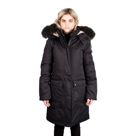 Toboggan Canada Sienna Long Length Down Jacket, Womens, BLACK/ BLACK, Large, SIENNA-BLACK/ BLACK-L