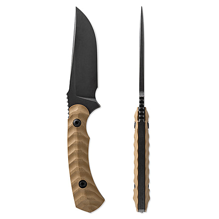 Toor Knives Brauler Fixed Blade Knife, 4in, CPM Cruwear Steel, G10 Handle, Omaha Tan, Black Tru Hide, Brauler - Omaha Tan