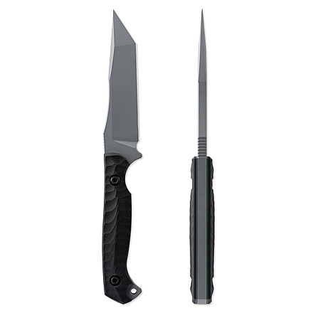 Toor Knives Krypteia T Fixed Blade Knife, 4in, CPM M4 Steel, G10 Handle, Phantom Grey, Black Hydro Static, Krypteia T - Phantom Grey