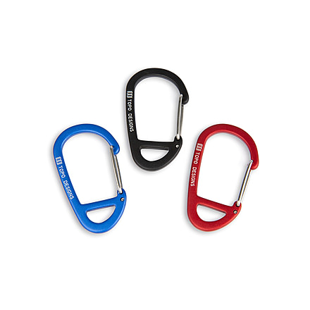Topo Designs Carabiner, 3 Pack, Black/Red/Blue, 6561947287605
