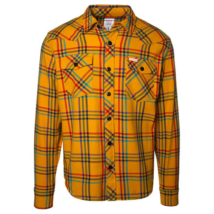 Topo Designs Mountain Shirt - Mens, Mustard/Plaid, Large, TDMMSPF19MULG
