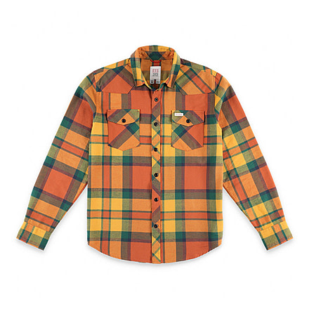 Topo Designs Mountain Shirt Plaid - Mens, Brick/Mustard Plaid, 370196813