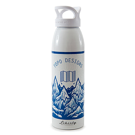 Topo Designs X John Fellows Water Bottle, White/Blue, 367149417