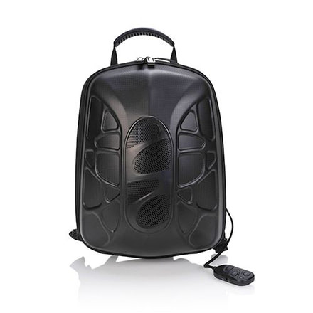 TRAKK SHELL Waterproof Backpack w/ Bluetooth Speaker, Black, TRK-06481