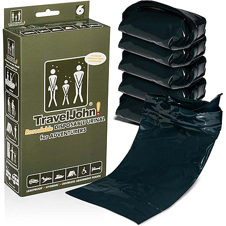 Travel John Adventurer Disposable Urinal, 6 Pack, 66854